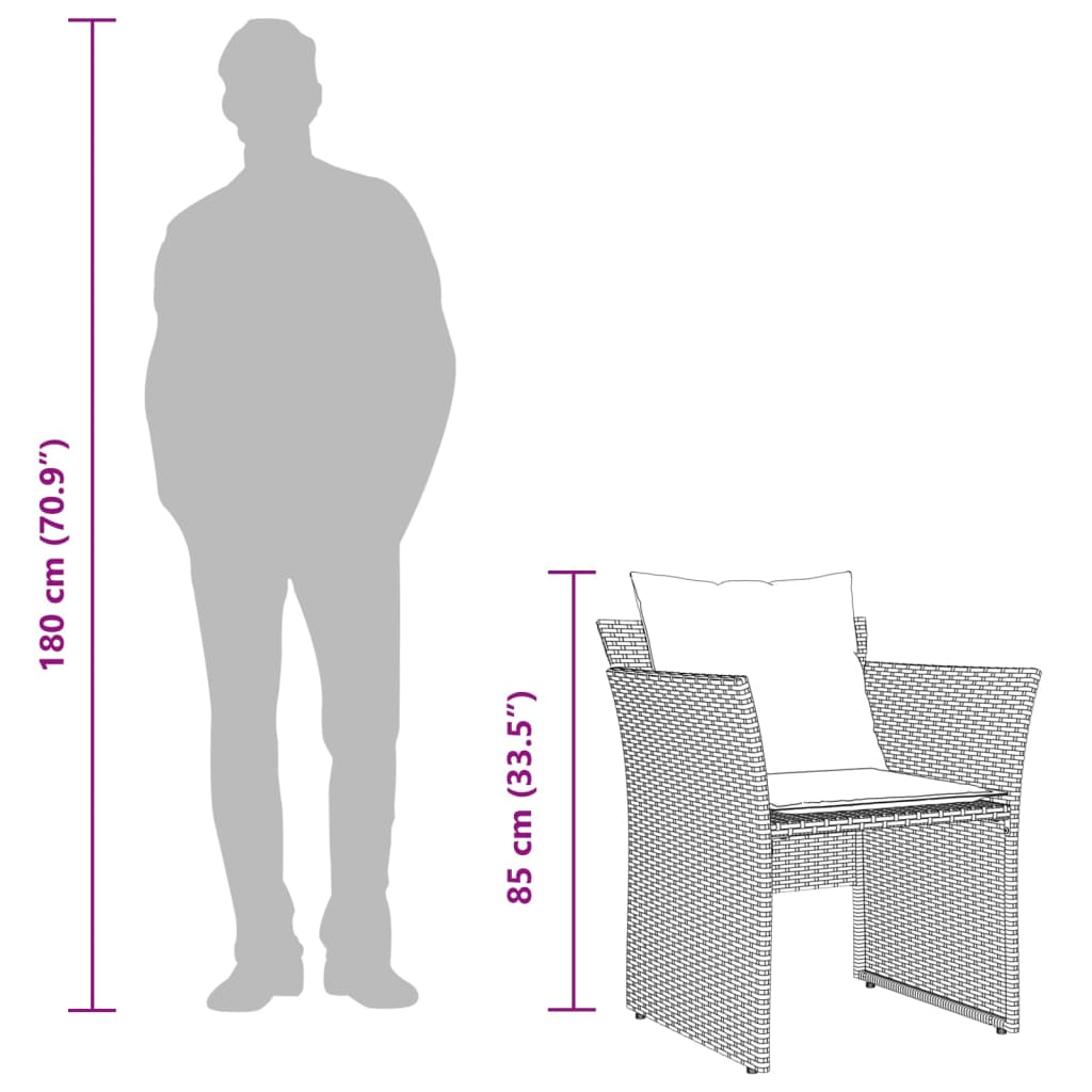 bézs polyrattan kerti szék lábtartóval