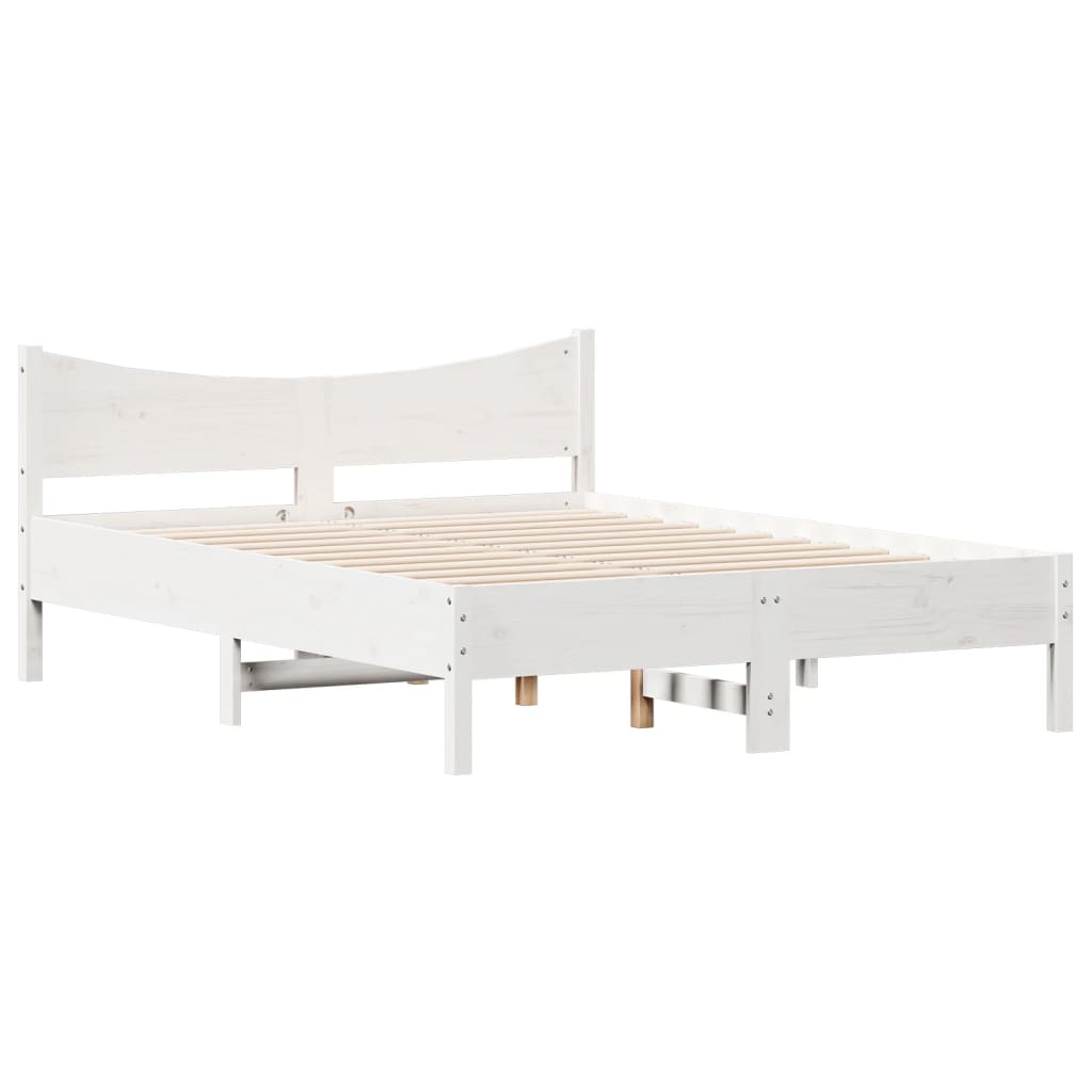 fehér tömör fenyőfa ágy matrac nélkül 120 x 200 cm