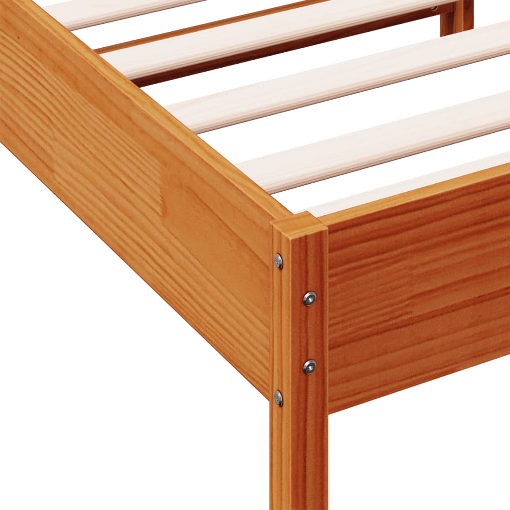 viaszbarna tömör fenyőfa ágy matrac nélkül 90 x 200 cm