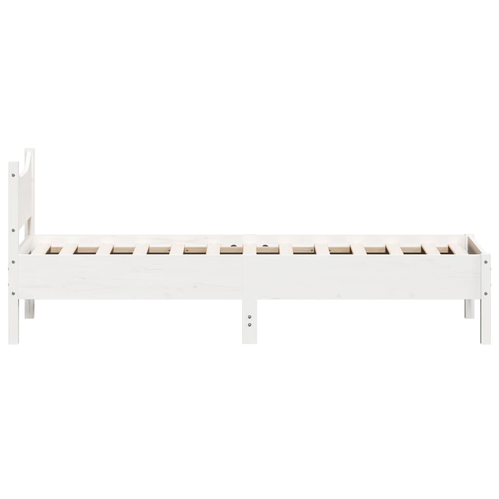 fehér tömör fenyőfa ágy matrac nélkül 75 x 190 cm
