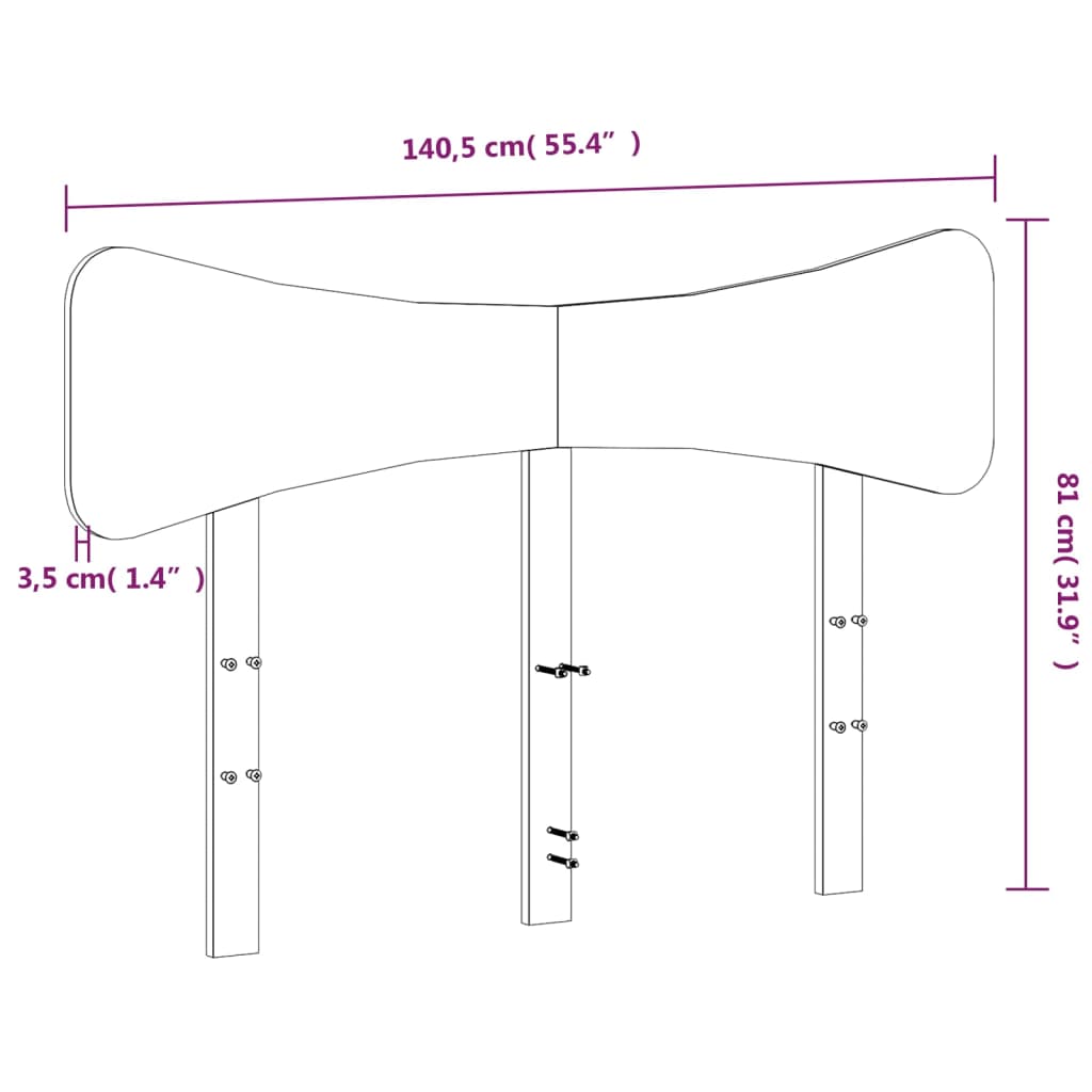 tömör fenyőfa fejtámla 135 cm