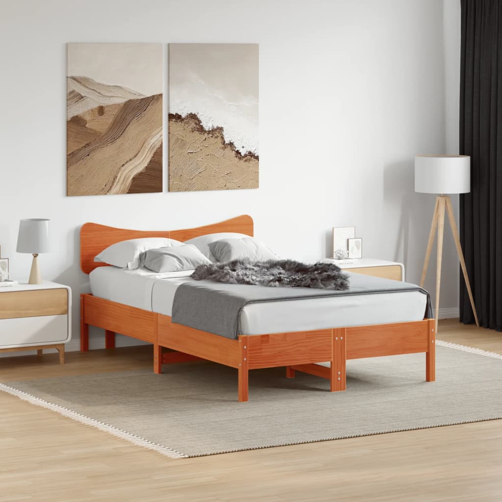 viaszbarna tömör fenyőfa fejtámla 135 cm