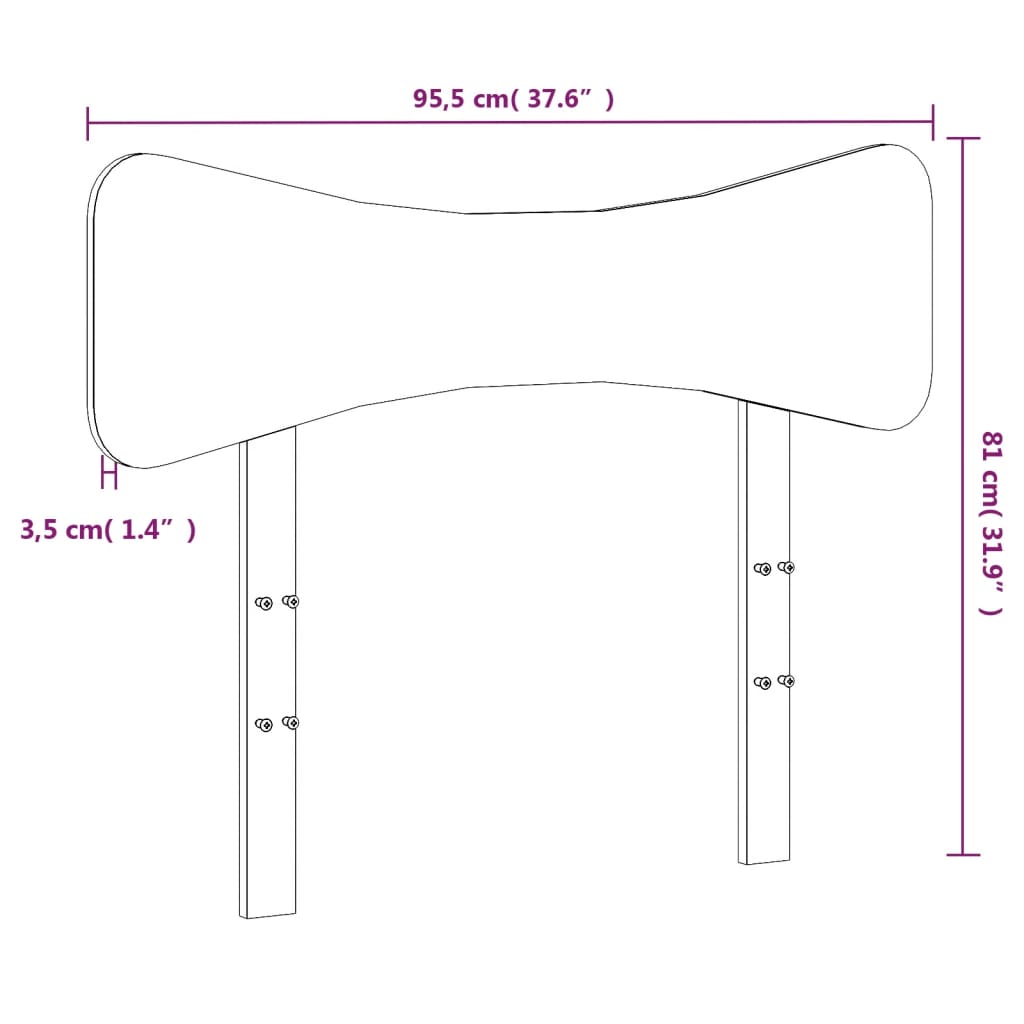 fehér tömör fenyőfa fejtámla 90 cm