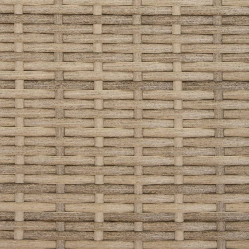 bézs polyrattan napozóágy párnával