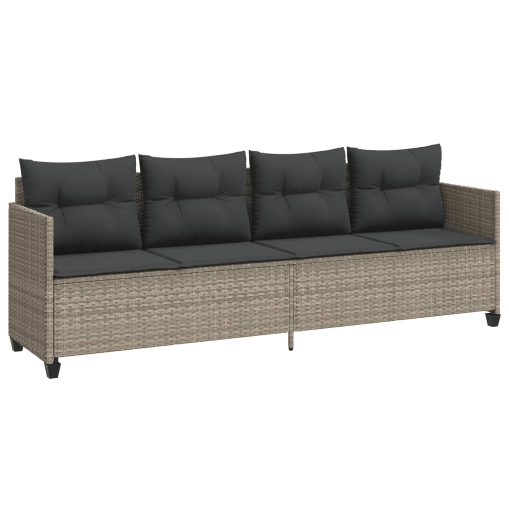 világosszürke polyrattan napozóágy párnával