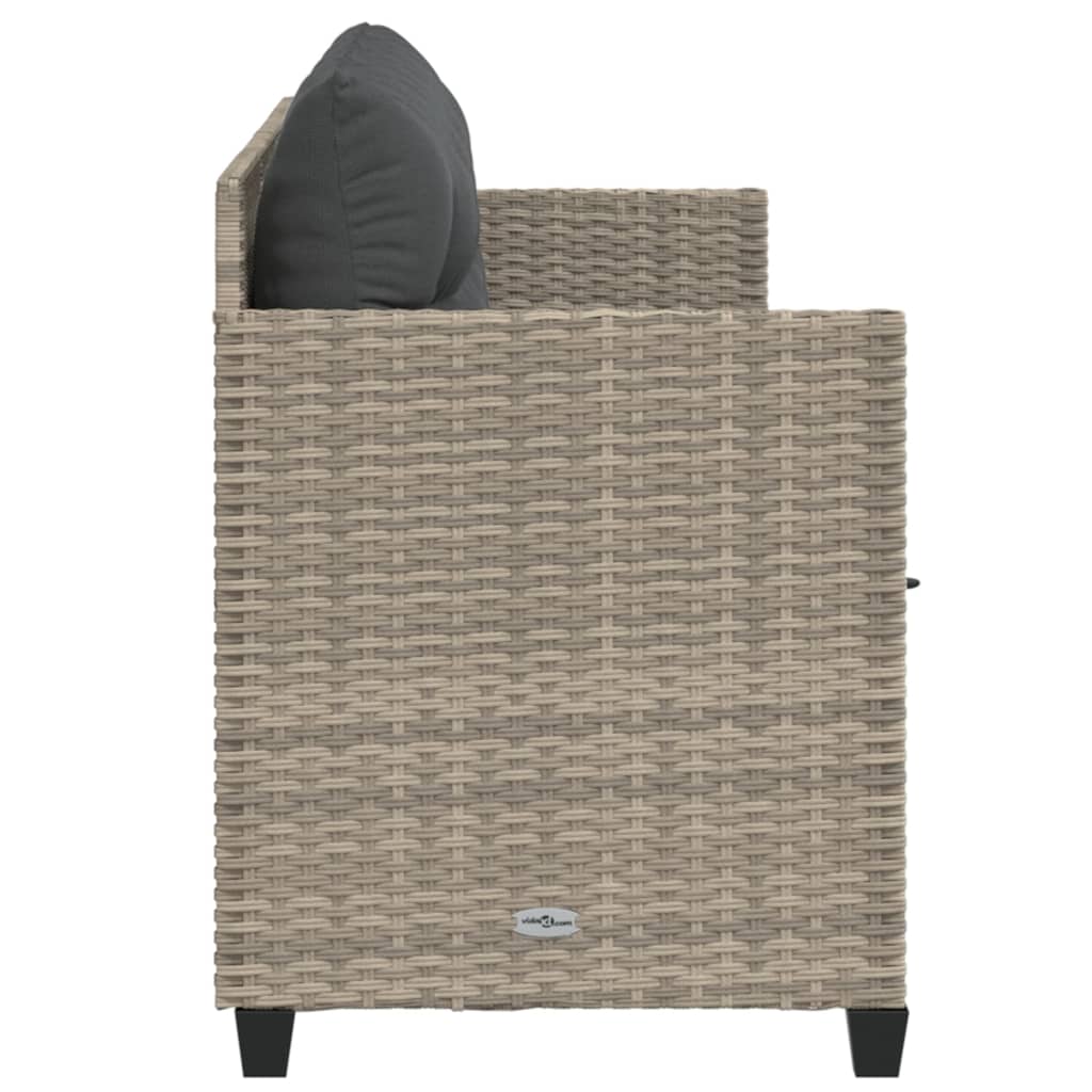 világosszürke polyrattan napozóágy párnával