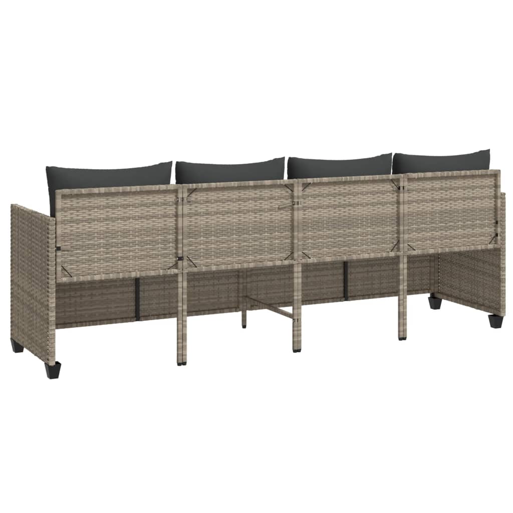 világosszürke polyrattan napozóágy párnával