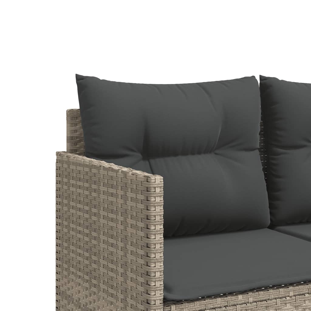 világosszürke polyrattan napozóágy párnával