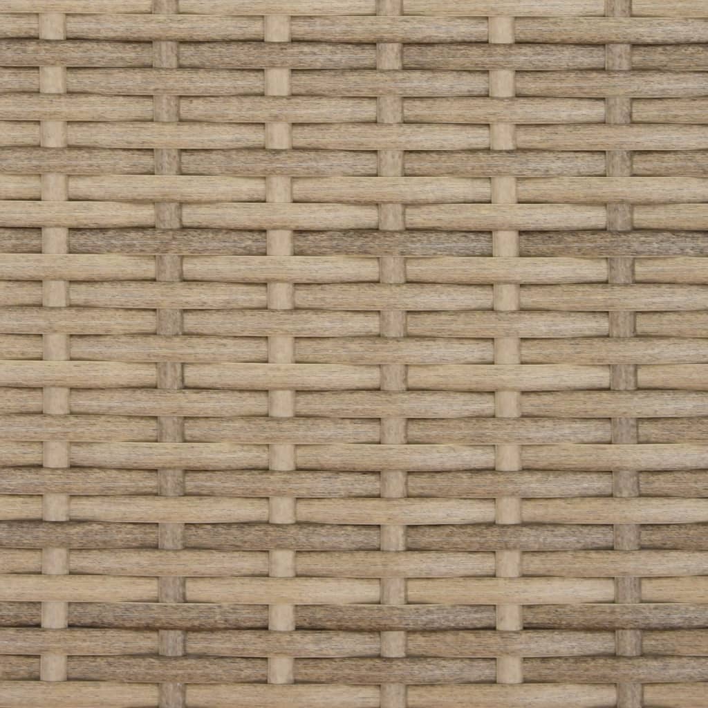 bézs polyrattan napozóágy párnával