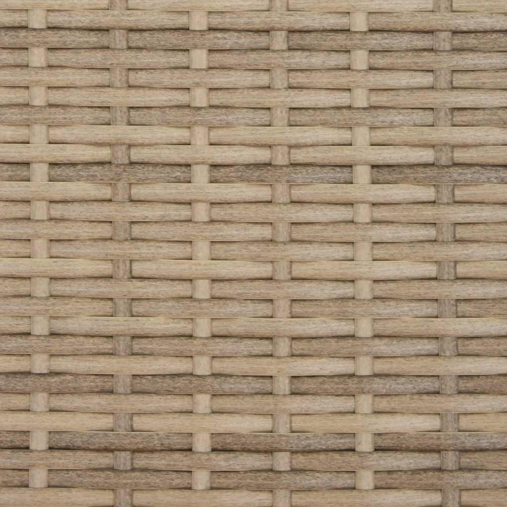 bézs polyrattan napozóágy párnával