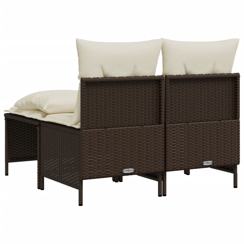4 részes barna polyrattan kerti ülőgarnitúra párnákkal