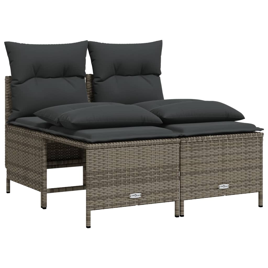 4 részes szürke polyrattan kerti ülőgarnitúra párnákkal