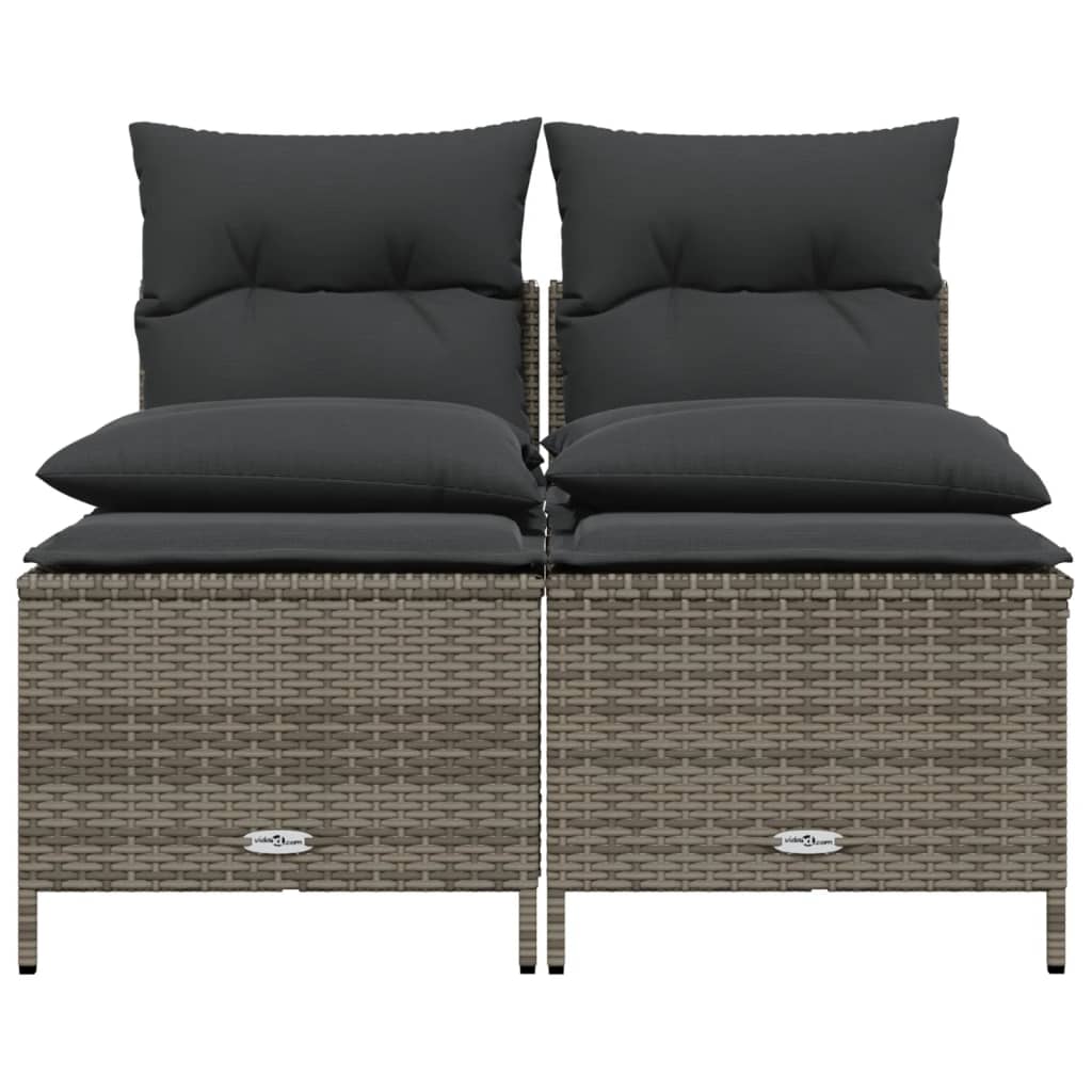 4 részes szürke polyrattan kerti ülőgarnitúra párnákkal