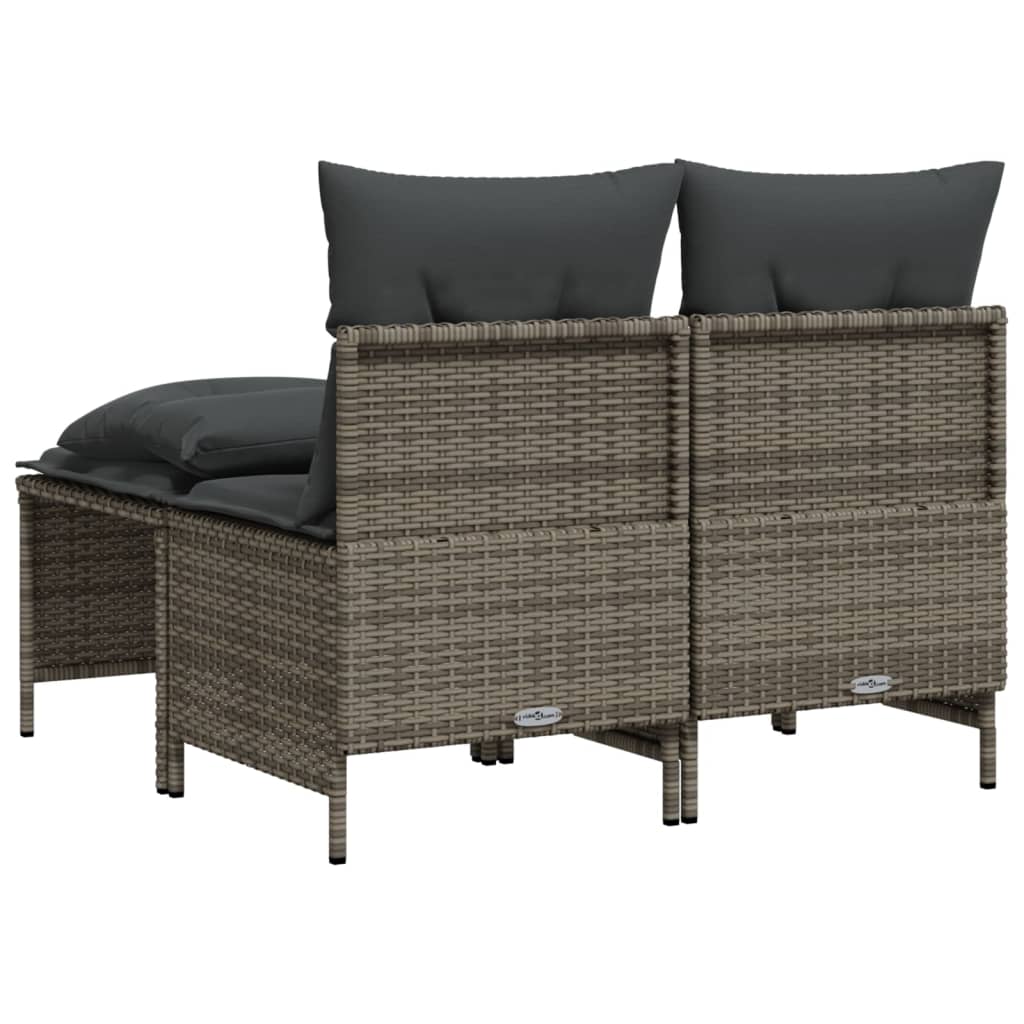 4 részes szürke polyrattan kerti ülőgarnitúra párnákkal
