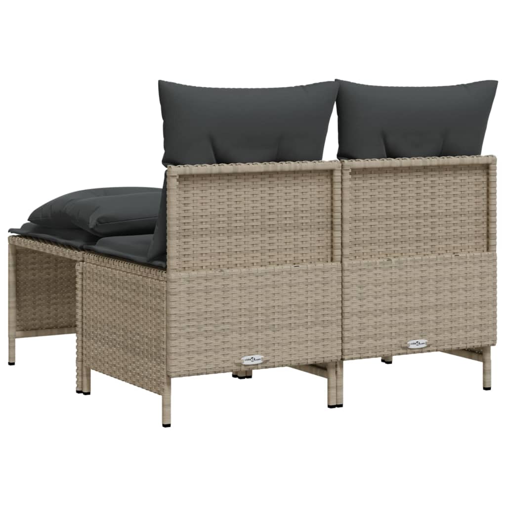 4 részes világosszürke polyrattan kerti ülőgarnitúra párnákkal