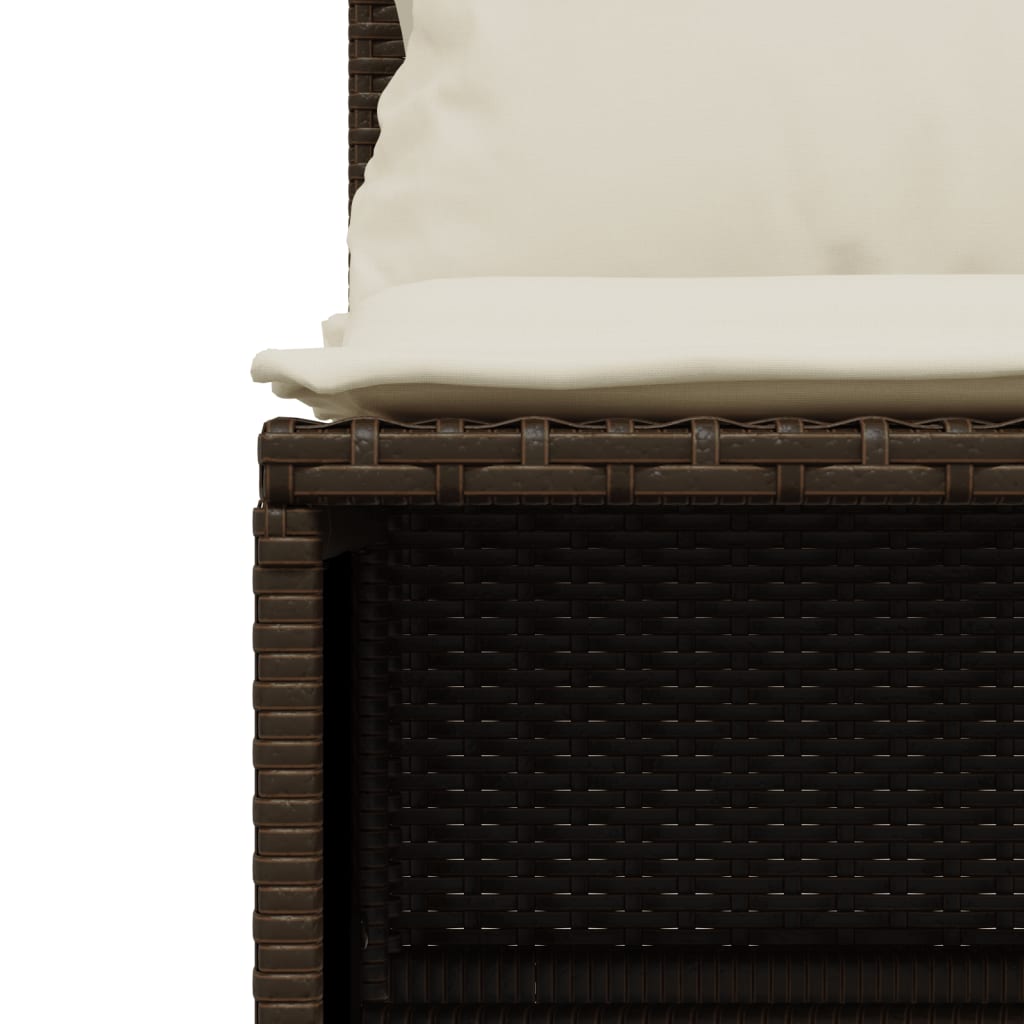 4 részes barna polyrattan kerti ülőgarnitúra párnákkal