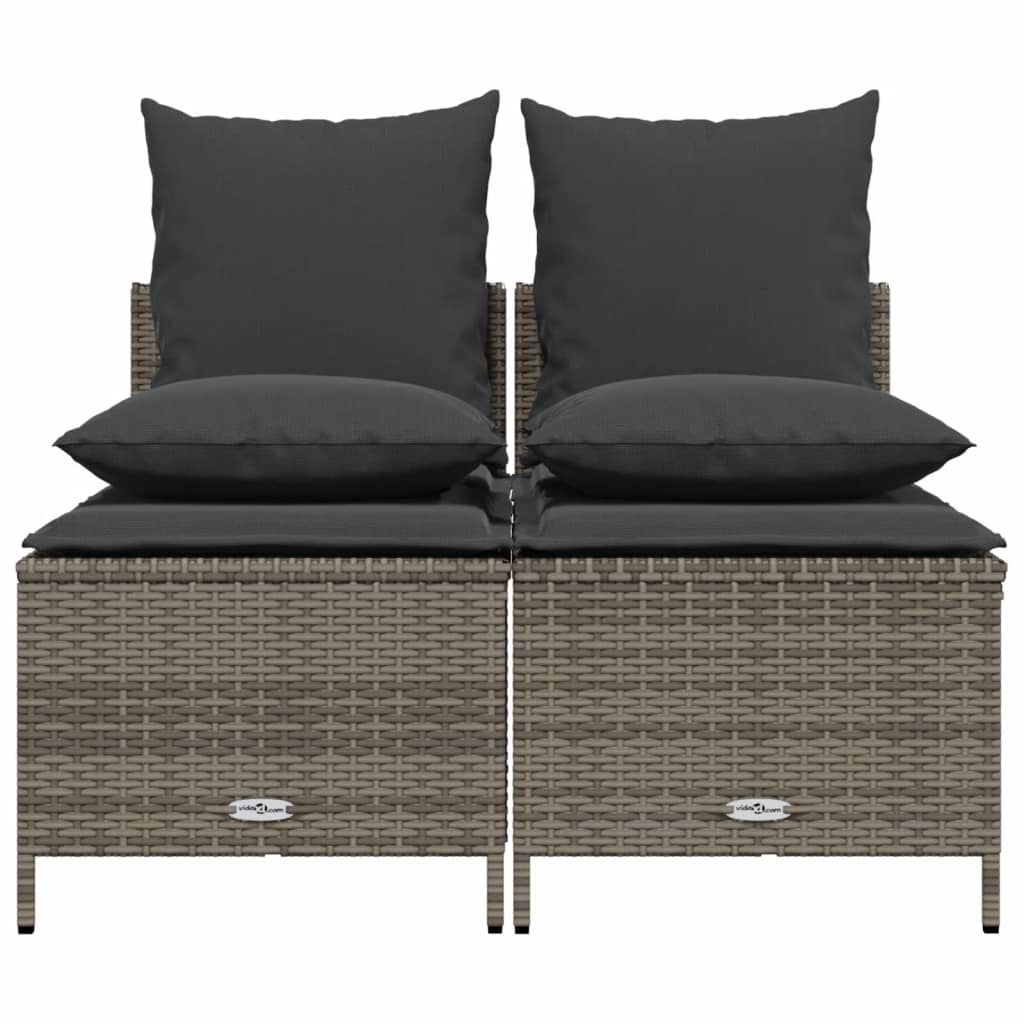 4 részes szürke polyrattan kerti ülőgarnitúra párnákkal