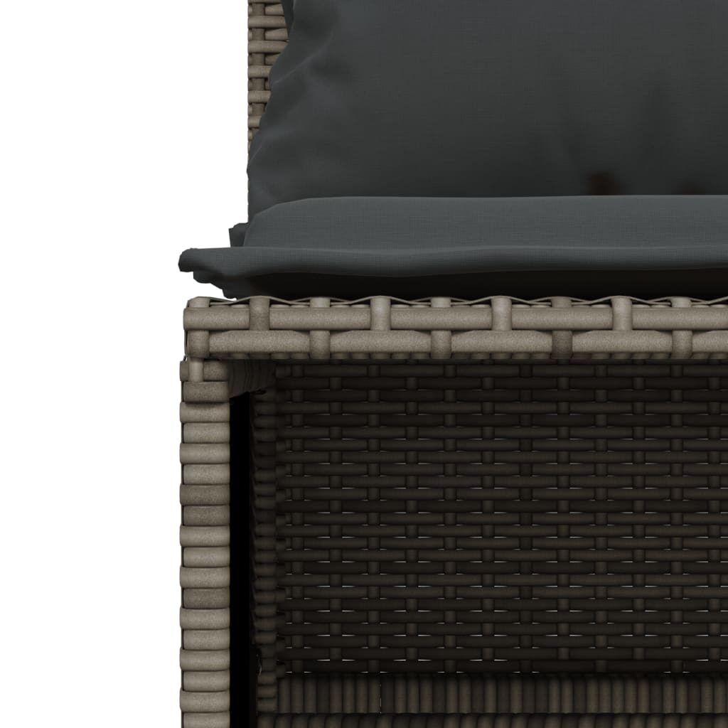 4 részes szürke polyrattan kerti ülőgarnitúra párnákkal
