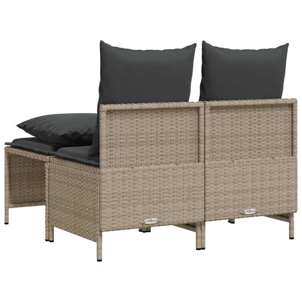4 részes világosszürke polyrattan kerti ülőgarnitúra párnákkal