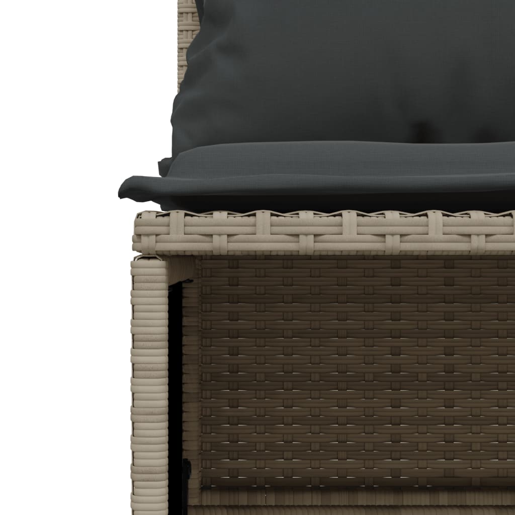 4 részes világosszürke polyrattan kerti ülőgarnitúra párnákkal