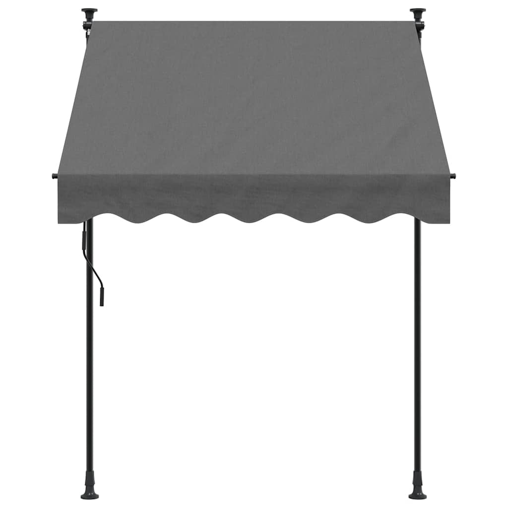 antracit szövet és acél feltekerhető napellenző 150 x 150 cm