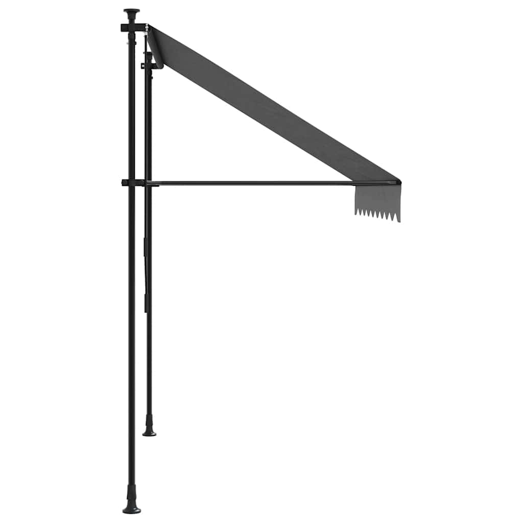 antracit szövet és acél feltekerhető napellenző 200 x 150 cm