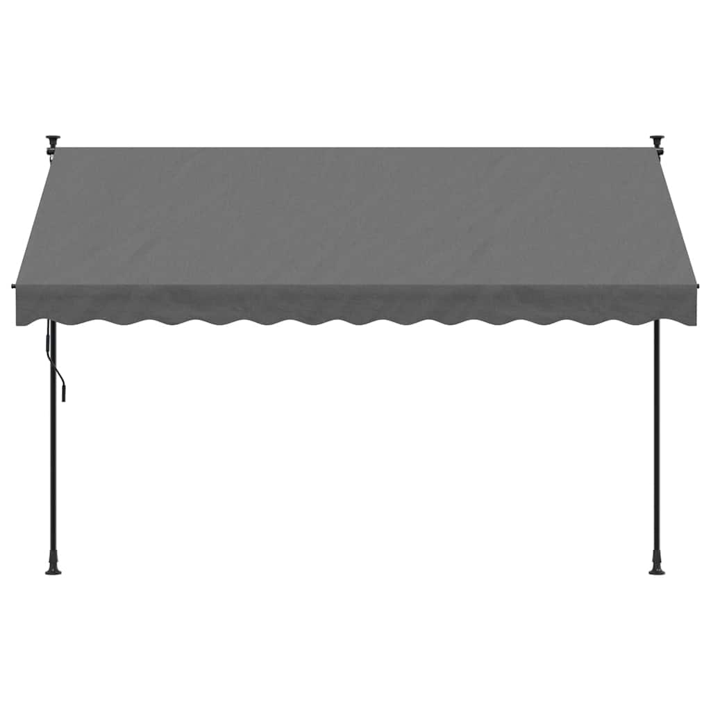 antracit szövet és acél feltekerhető napellenző 300 x 150 cm