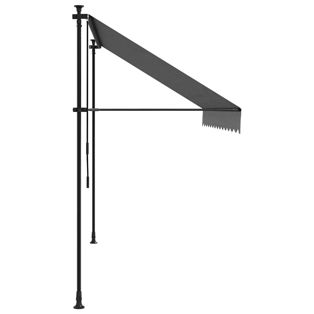 antracit szövet és acél feltekerhető napellenző 300 x 150 cm