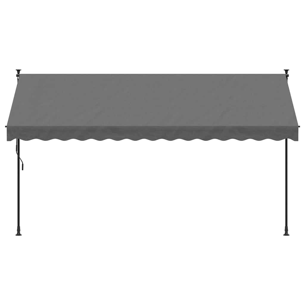 antracit szövet és acél feltekerhető napellenző 350 x 150 cm