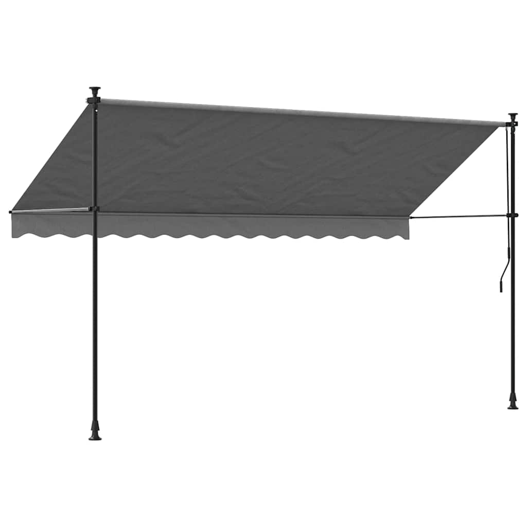 antracit szövet és acél feltekerhető napellenző 350 x 150 cm