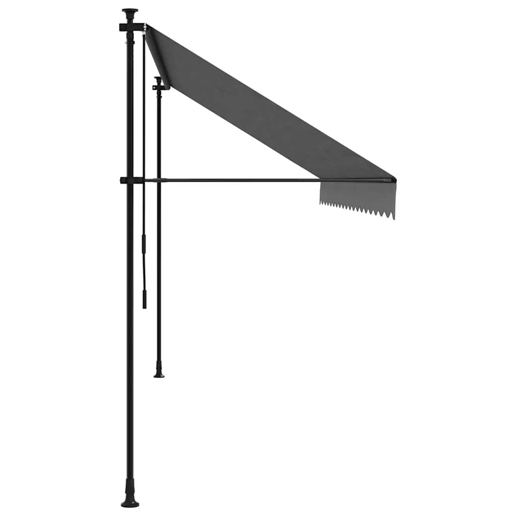 antracit szövet és acél feltekerhető napellenző 400 x 150 cm
