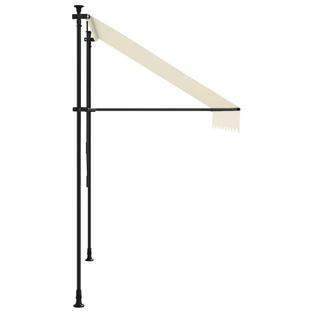 krémszínű szövet és acél feltekerhető napellenző 250 x 150 cm