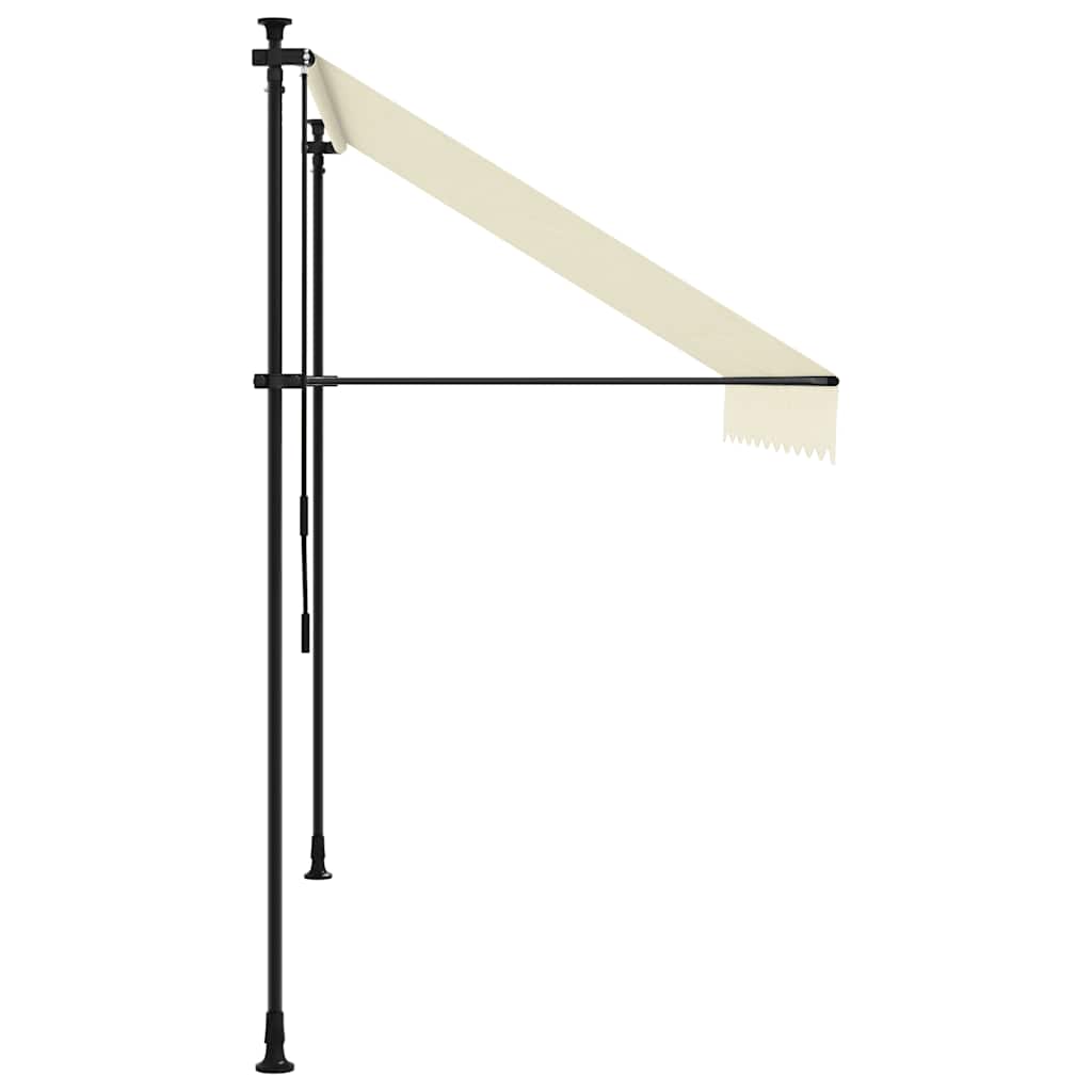 krémszínű szövet és acél feltekerhető napellenző 300 x 150 cm
