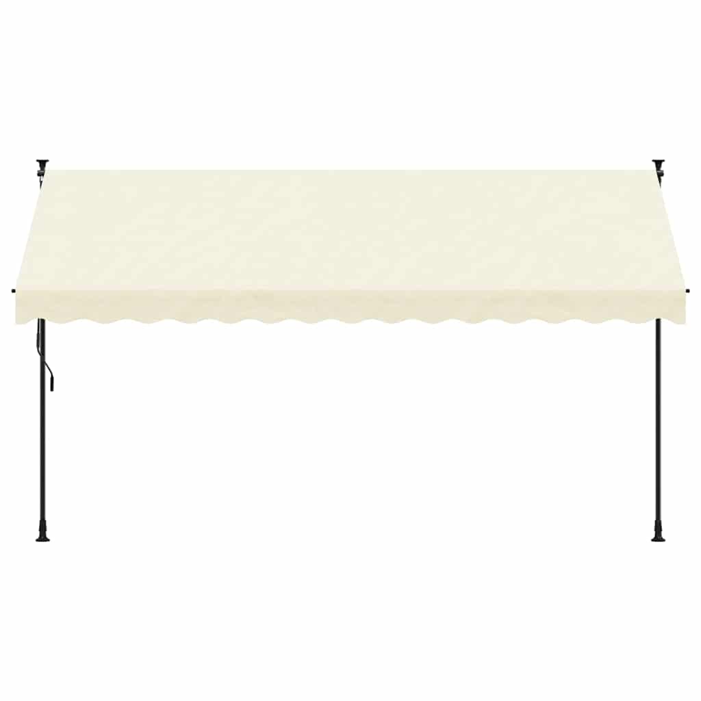 krémszínű szövet és acél feltekerhető napellenző 350 x 150 cm