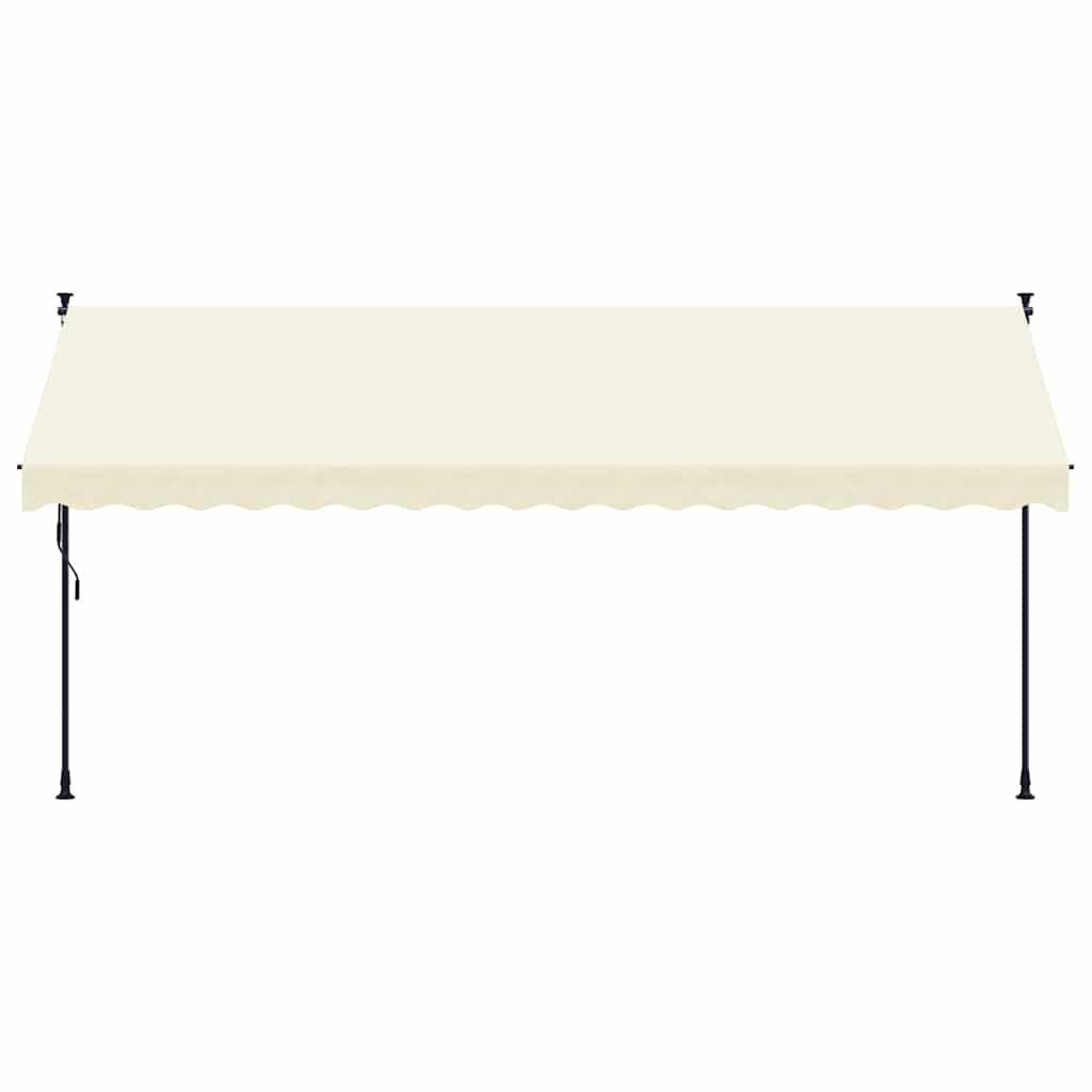 krémszínű szövet és acél feltekerhető napellenző 400 x 150 cm