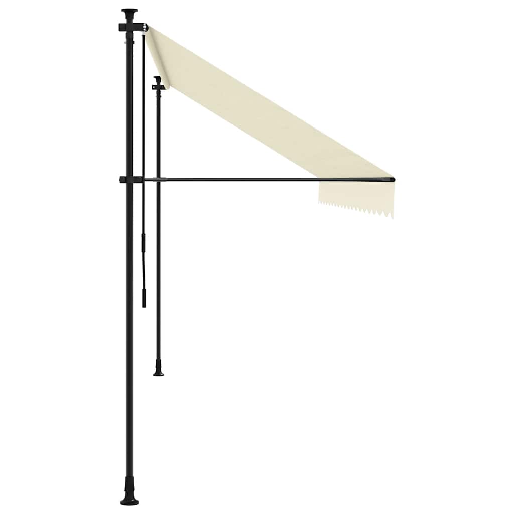 krémszínű szövet és acél feltekerhető napellenző 400 x 150 cm