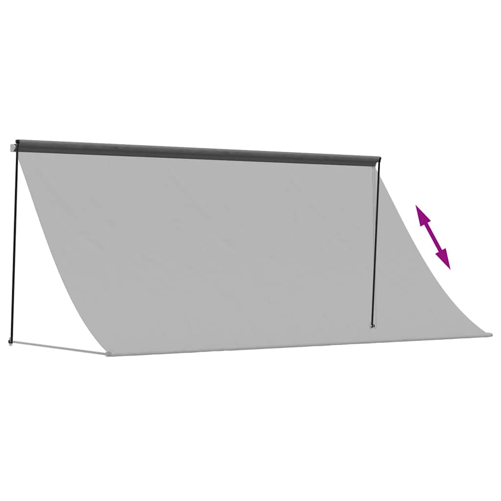 antracit szövet és acél feltekerhető napellenző 300 x 150 cm