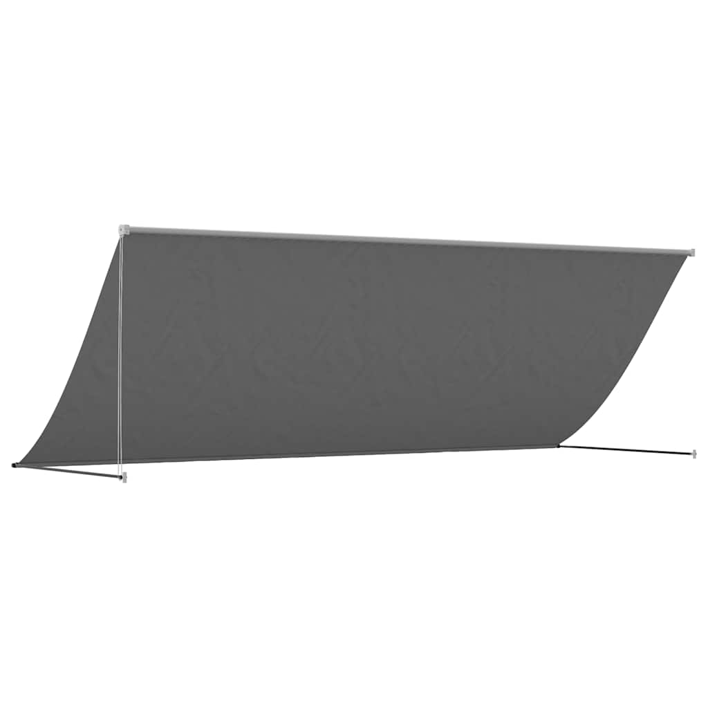 antracit szövet és acél feltekerhető napellenző 400 x 150 cm