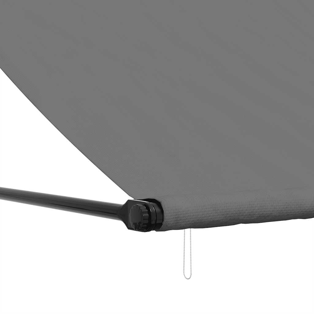 antracit szövet és acél feltekerhető napellenző 400 x 150 cm