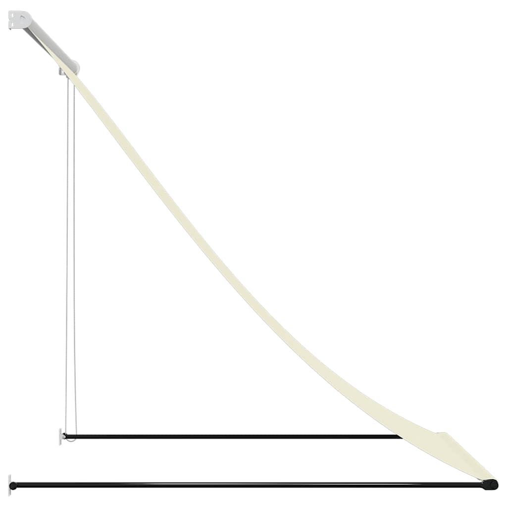 krémszínű szövet és acél feltekerhető napellenző 100 x 150 cm