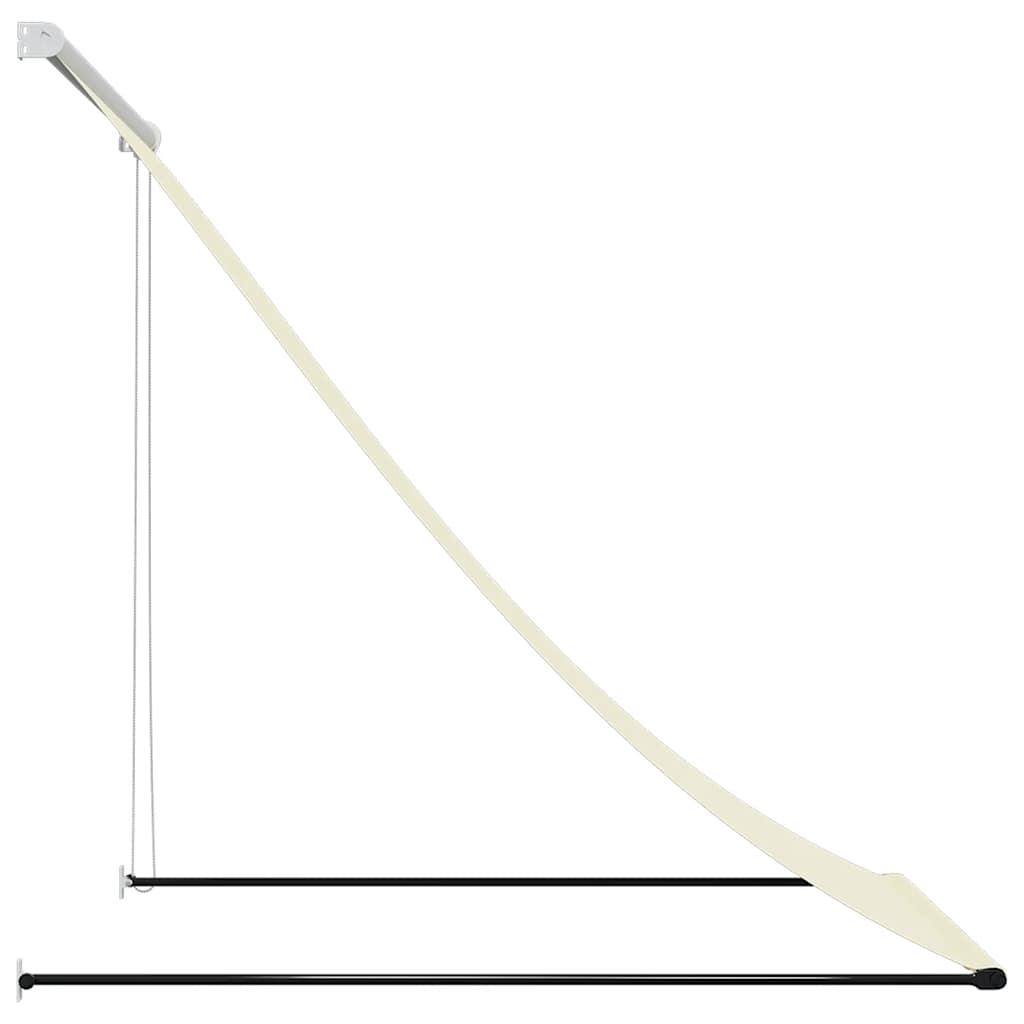 krémszínű szövet és acél feltekerhető napellenző 150 x 150 cm