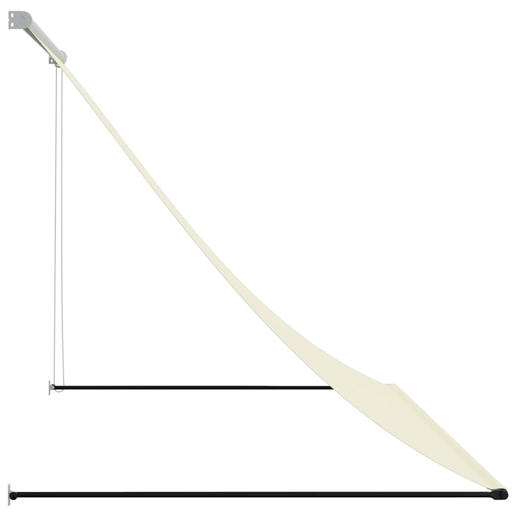 krémszínű szövet és acél feltekerhető napellenző 250 x 150 cm