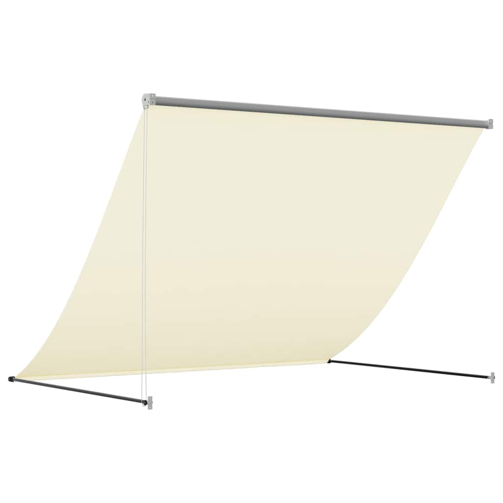 krémszínű szövet és acél feltekerhető napellenző 250 x 150 cm
