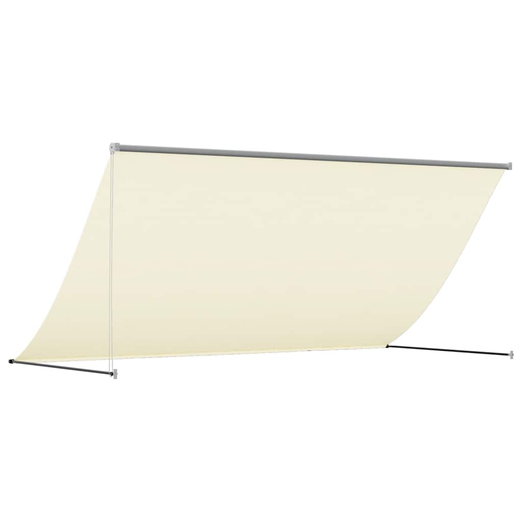 krémszínű szövet és acél feltekerhető napellenző 300 x 150 cm