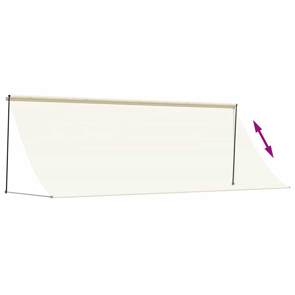 krémszínű szövet és acél feltekerhető napellenző 350 x 150 cm