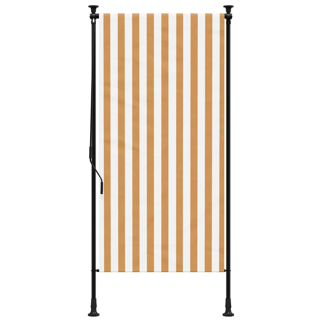 narancssárga és fehér szövet és acél kültéri roló 120 x 270 cm