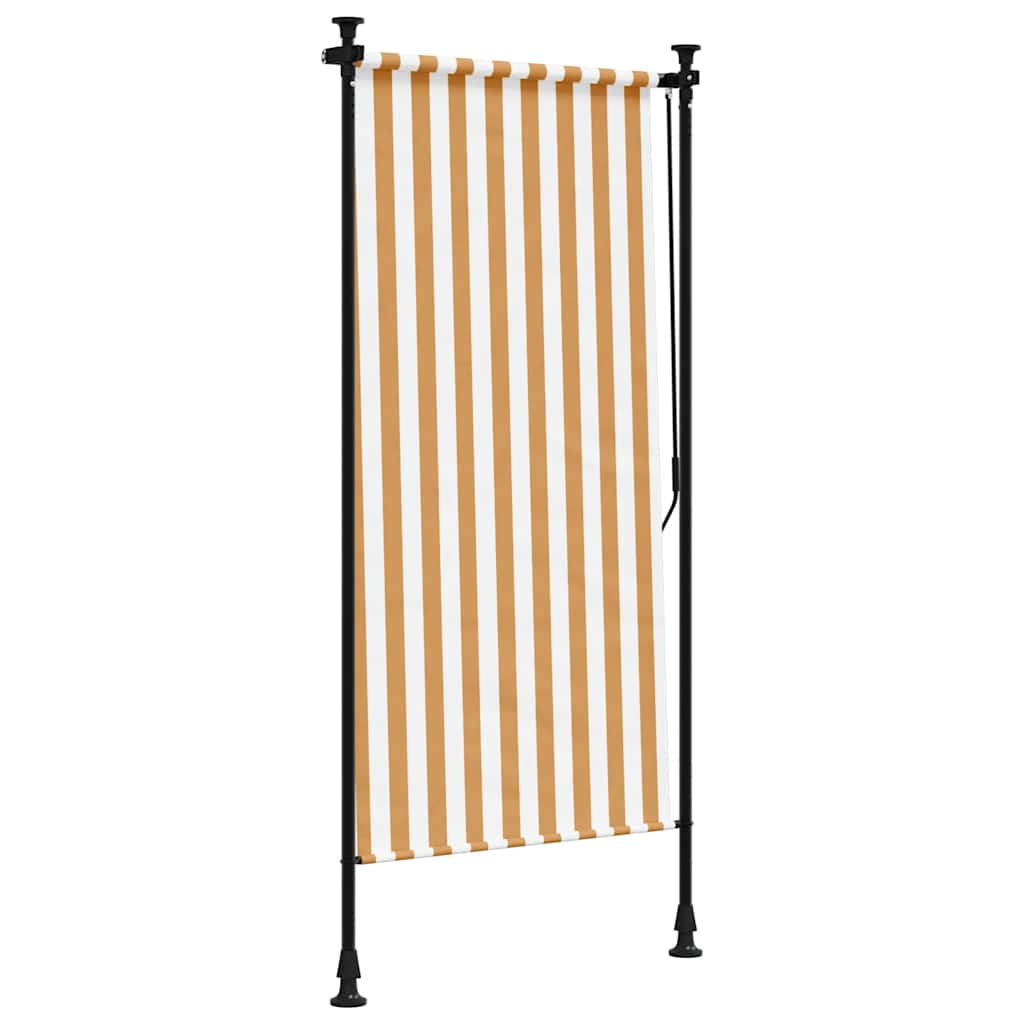 narancssárga és fehér szövet és acél kültéri roló 120 x 270 cm