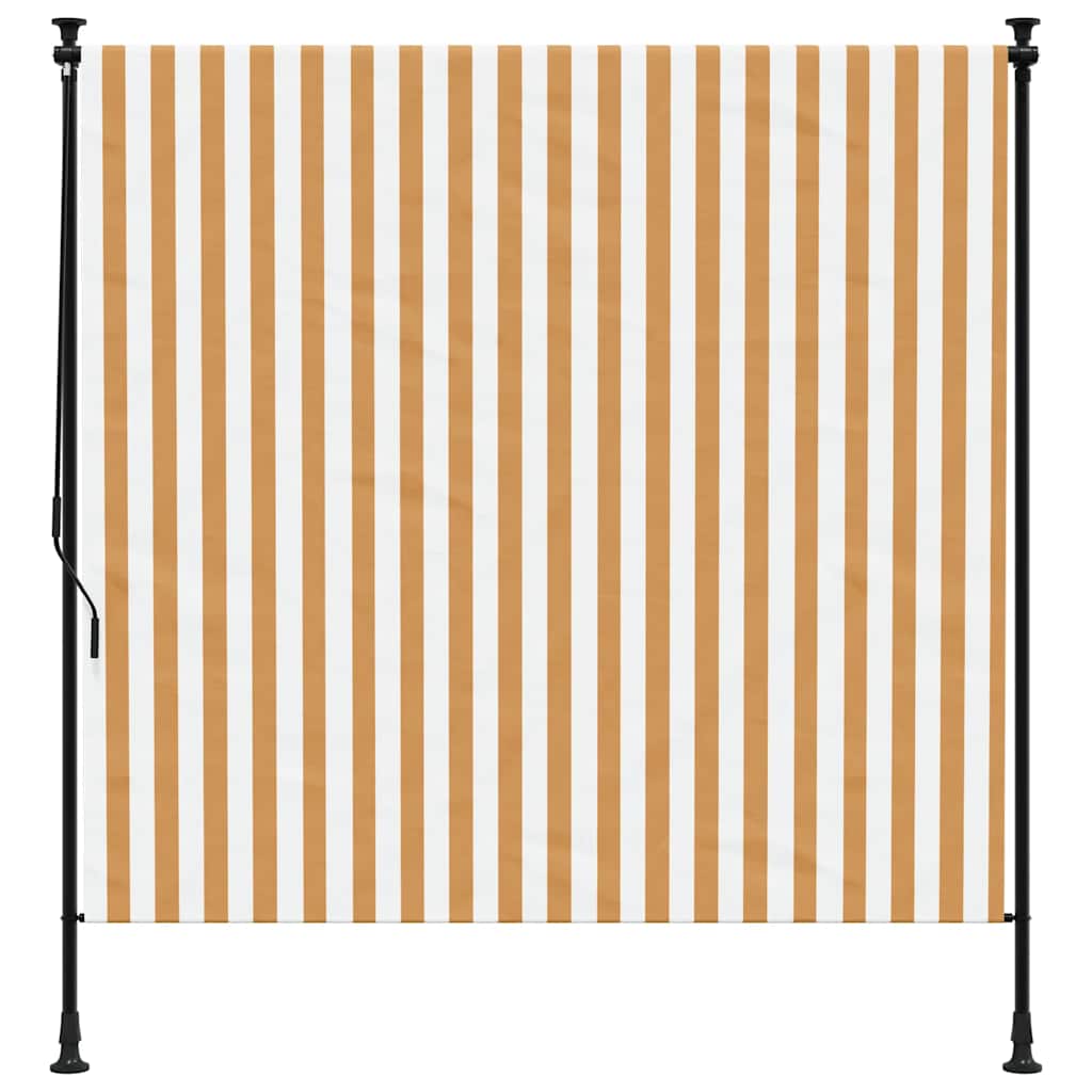 narancssárga és fehér szövet és acél kültéri roló 200 x 270 cm