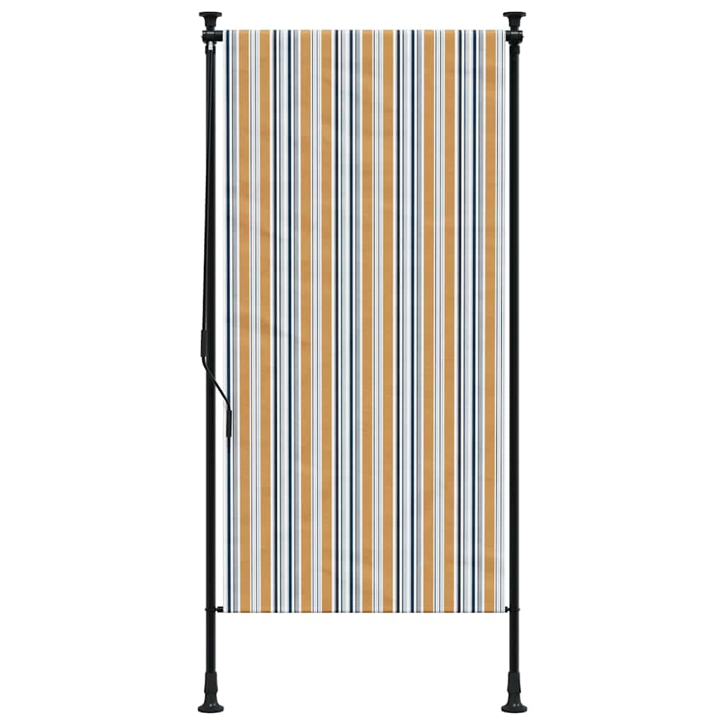 sárga és fehér szövet és acél kültéri roló 120 x 270 cm