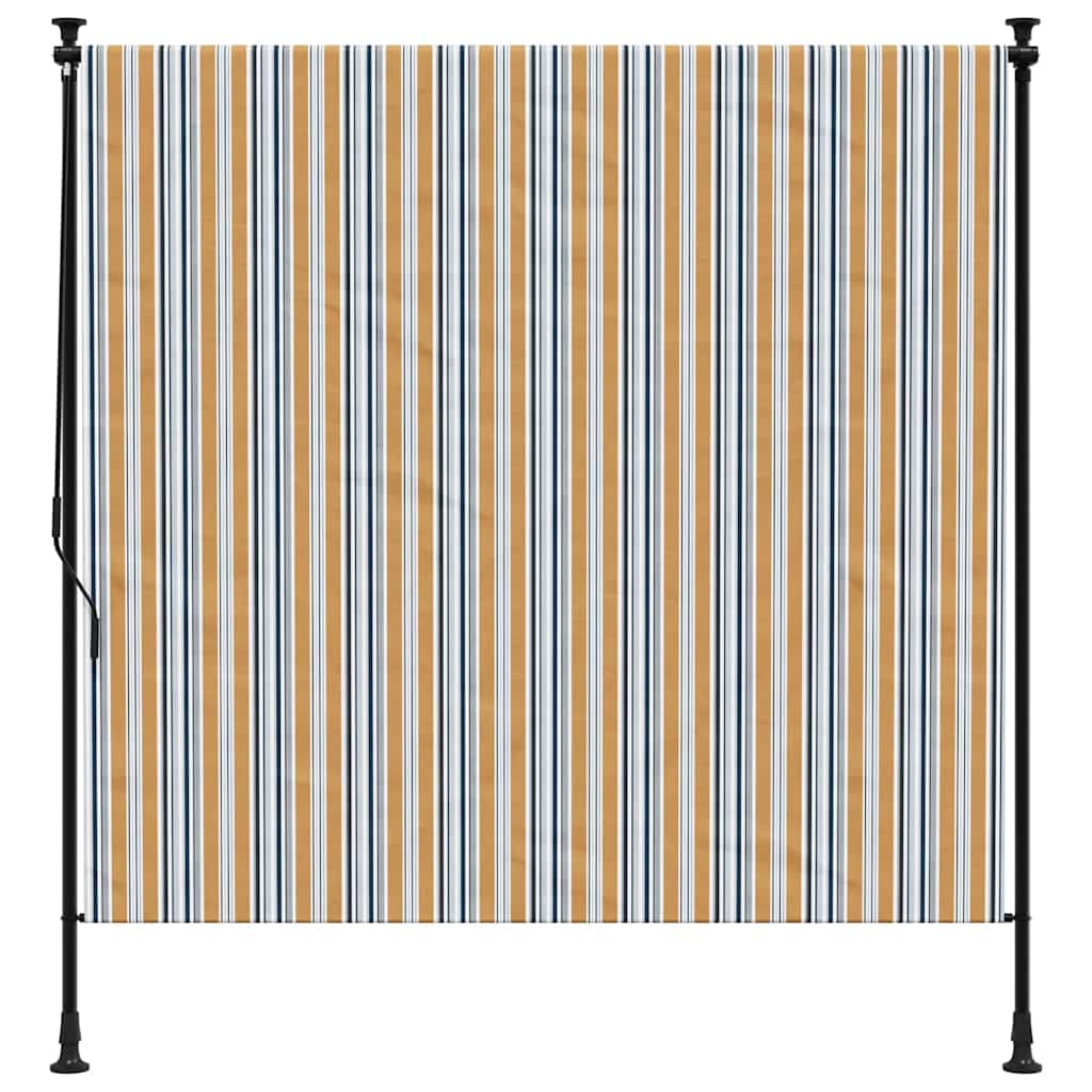 sárga és fehér szövet és acél kültéri roló 150 x 270 cm